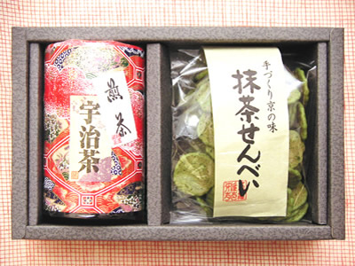 煎茶与京仙贝 和纸罐罐装